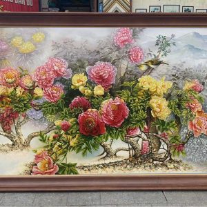 tranh hoa mau don dep