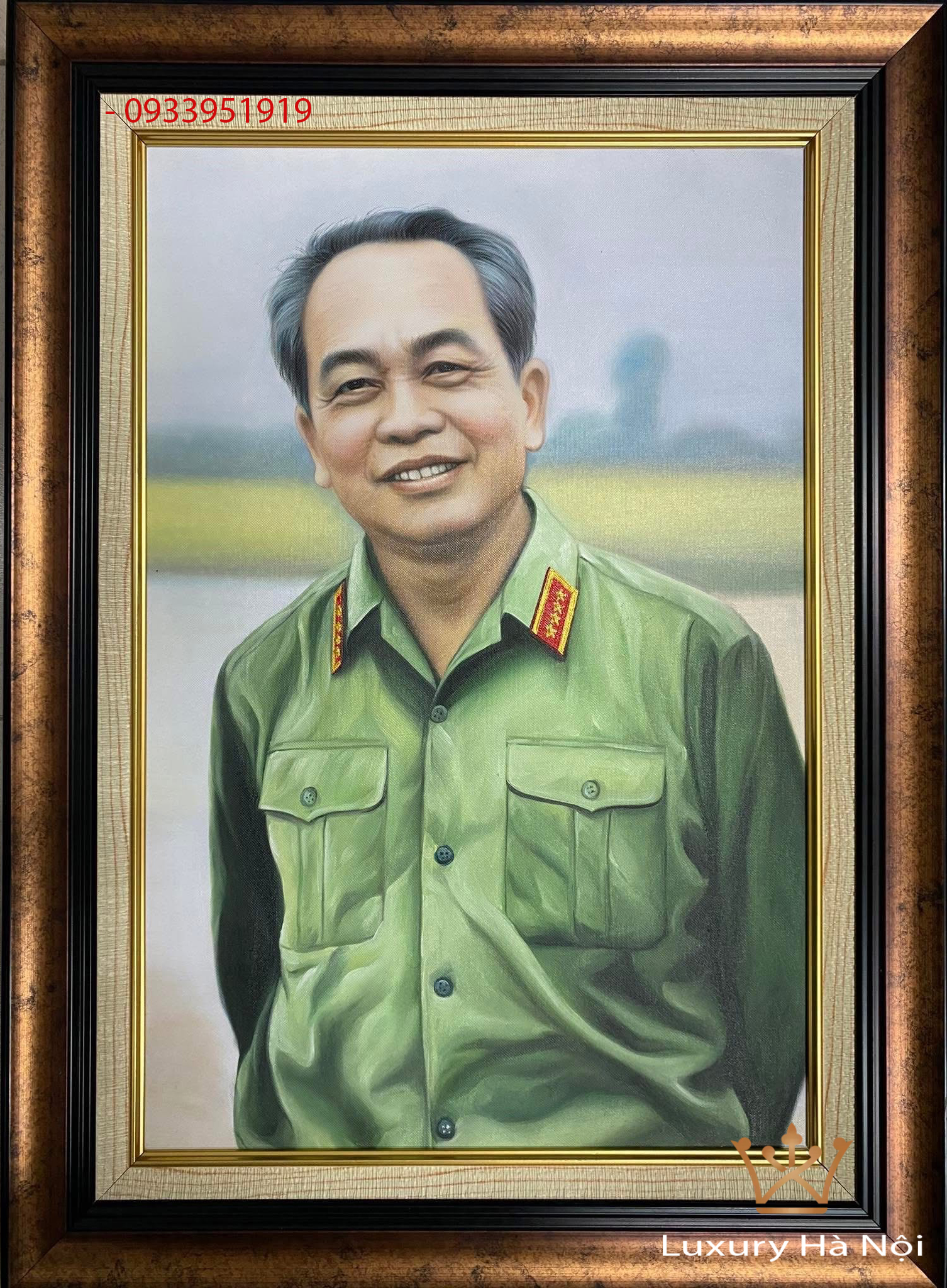 Tranh sơn dầu vẽ chân dung Đại tướng Võ Nguyên Giáp 2 tranh bac giap