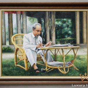 tranh bac ho ngoi ghe may