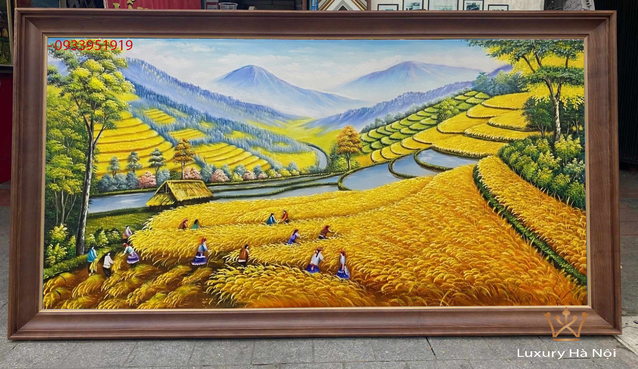 Tranh ruộng bậc thang đẹp cảnh hùng vĩ mọi người gặt lúa 2 tranh ruong bac thang 1