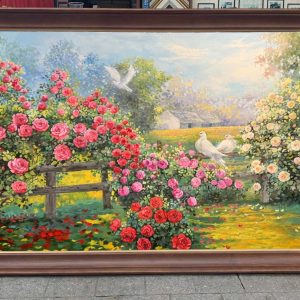 tranh son dau hoa hong